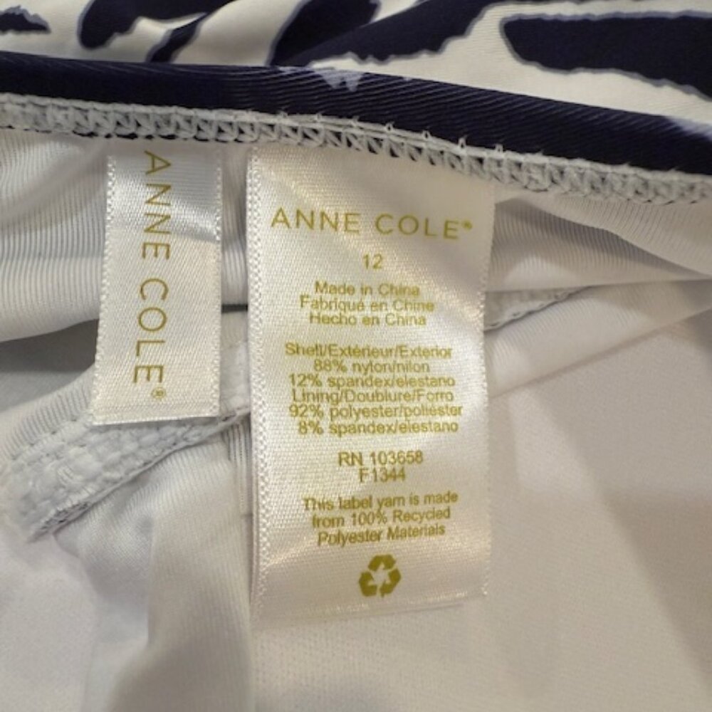 NWT ANNE COLE Twist Front Strapless One-piece Swimsuit Size 12 - Picture 5 of 7